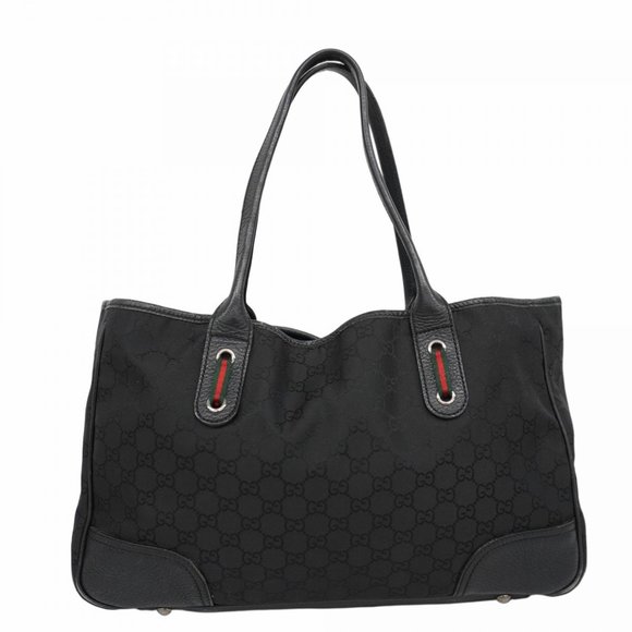 Gucci GG Nylon Sherry Line Tote Bag 293592 Black Women's - Picture 1 of 16